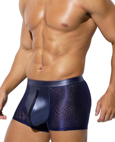 Casey Kevin Boxershorts Herren Unterwäsche Männer Boxer Herren Pu Leder Boxershorts Mit Zipper Clubwear Unterhose