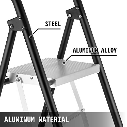 OrangeA Step Ladder Folding Cart Dolly 175LBS Hand Truck with Two Wheels (2 in 1 Ladder)