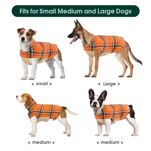 Image of Kuoser Waterproof Dog Coat, Warm Reversible Dog Jacket with Leash Hole