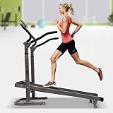 Foldable Treadmill with Incline and Handle, Portable Incline Treadmills for Home Walking Pad Treadmill Running Machine with LED Monitor 264 Lb Capacity, Easy Assembly (Black)