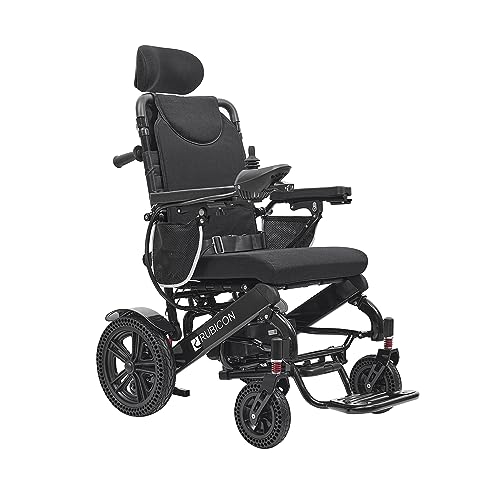 Rubicon Dx11 Reclining Foldable Electric Wheelchairs For Adults - 500W Super Horse Power Motor - 20 Mile Range ~ 20Ah Extended Battery - Include Headrest And Backrest Multi-Angle Adjustment #TOP6