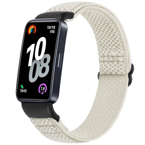 Yunshare Elastisches Armband Kompatibel mit Huawei Band 10/Huawei Band 9/Huawei Band 8, Sport Nylon Verstellbares Atmungsaktives Bequemes Uhrenarmband Ersatzarmband für Damen Herren