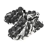 Rojeam House Slippers for Women and Men EVA Shower Shoes Massage Bubble Slides Bathroom Sandals, Black-White, 7/8 US