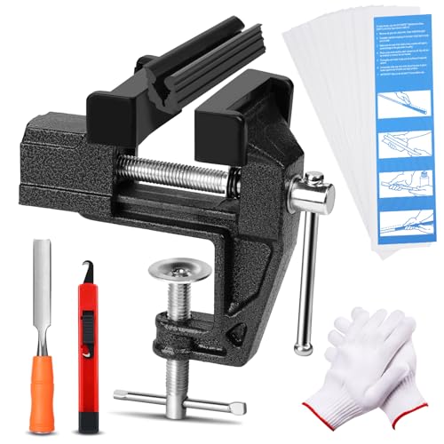 Jurtmy Golf Club Grip Vise Clamp Kit, Golf Grip Removal Tool with 360° Swivel Anti-Slip Vise Clamp, Golf Club Regripping Kit, Golf Grip Removal Tool for Home/Clubhouse