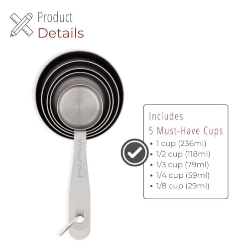 Image of INKULTURE Heavy Duty Stainless Steel Metal Measuring Spoons for Dry or Liquid, Fits in Spice Jar, Set of 5
