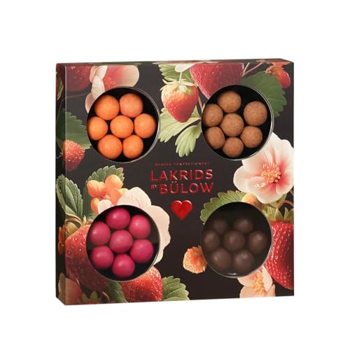 LAKRIDS BY BÜLOW - SMALL LOVE SELECTION BOX 175g - Gourmet-Geschenk mit Dänischen Gourmet Lakritz-Kugeln in edler Herz-Geschenkbox