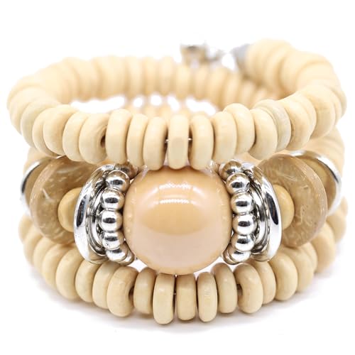 Bracelet africain tribal jaune cordon tressé mode ethnique unisexe