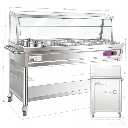 Compact Steam Table Food Warmer 304 Stainless…