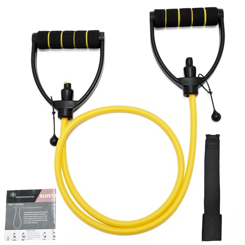 ZHIAMZ Resistance Band with Handles and Door Anchor, Adjustable Exercise Tube Band for Physical Therapy, Strength Training, Pilates and Home Workouts