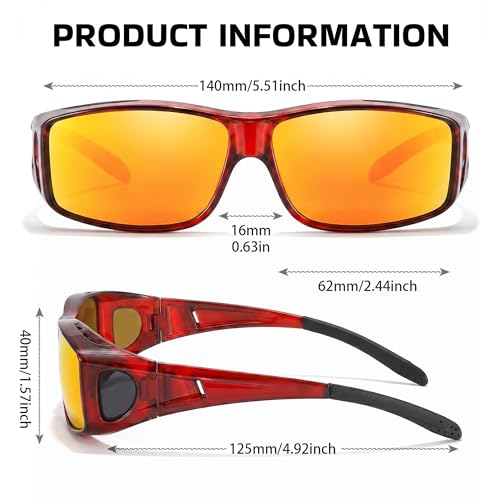Image of SIPHEW Mirrored Sunglasses Polarized Fit Over Glasses for Men&Women