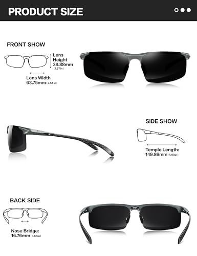 Image of BIRCEN Carbon-Fiber Polarized Sunglasses for Men: 0.74 oz & UV Protection