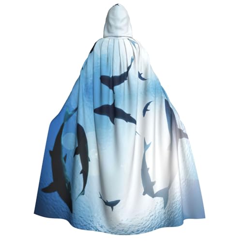 Cape à capuche requin unisexe pour changer de costume facilement au carnaval