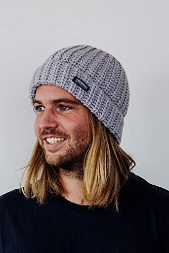 Bonnet tricoté Park Series Rough - Maille extensible et chaude gris clair