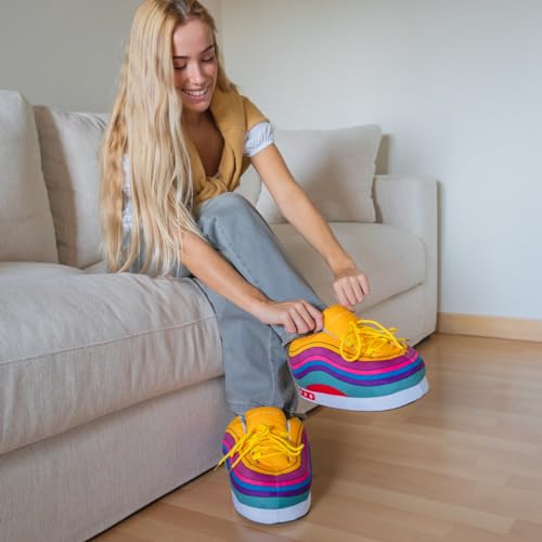 Flamingueo House Sneaker Slippers - Men's & Women's, 100% Polyester, Fluffy & Warm, Funny & Big, Comfy One Size3