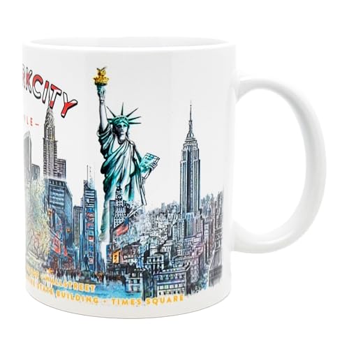DESSAPT Arts - New York City - Mug Céramique 325 ml - Mug céramique 325ml - Tasse-Cadeau Unique avec les Magnifiques Paysages New-Yorkais - Imprimé en...