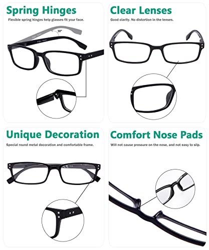Image of Eyekepper Reading Glasses Women - 4 Pack Comfort Readers Men（2Tortoise-2Black，+0.75）