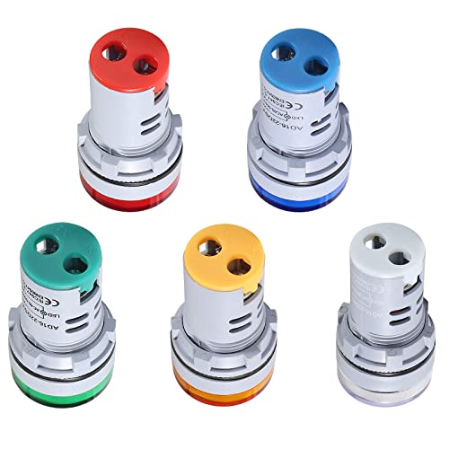 Image of 5pcs LED Voltage Meter Indicator AC 60-500V LED Voltmeter Signal Light Digital Display DC Voltage Meter Indicator Round Lamp Tester