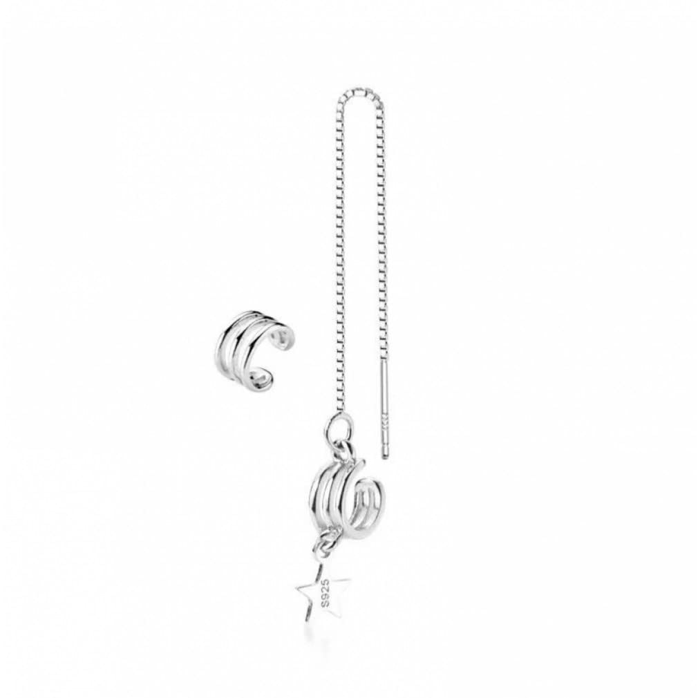 Orecchini a Clip a Catena Lunga a Forma Spessa per Gioielli da Donna con Orecchini Asimmetrici Regalo Senza Orecchie forate