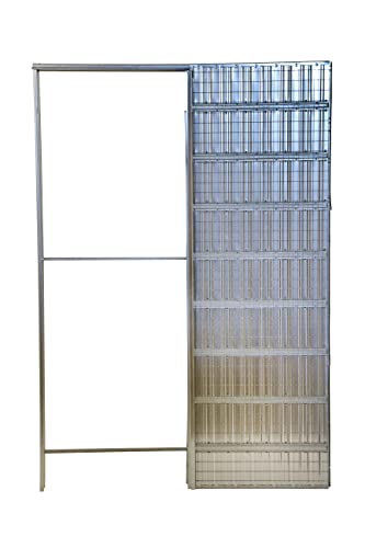 Dierre, NEW SPACE, Sistema oculto de acero para puerta corredera de 62,5x203cm en tabique de ladrillo de 9cm, fácil montaje.