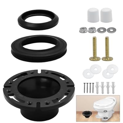 RV Toilet Seal and 3" Socket Floor Flange Kit for Thetfords Aqua Magic Style Plus, Style Lite, Style II & Residence RV Toilets, 385345892 Flange and 34120 Ball Seal Repair Replacement Parts