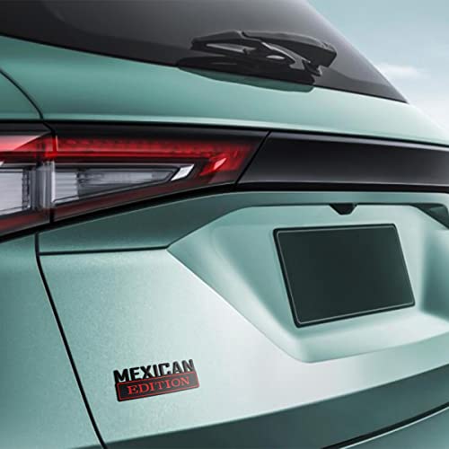 Zipelo Mexican Edition Emblem For Car, 3D Car Letters Metal Material Sticker, Auto Side Fender Rear Bumper Badge Decoration Decals, Vehicle Exterior Accessories For Suv Truck (Black/Red) #TOP3