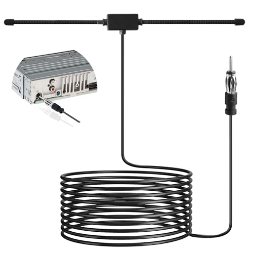 Antena Dipolo de Radio Estéreo Am FM Coche Universal Dab Antena de Radio FM de Alto Rendimiento 3 Metros para Sistema Portatil 50 Ohm DIN Intonizador Camión Vehículo Video AV para Cine en Casa