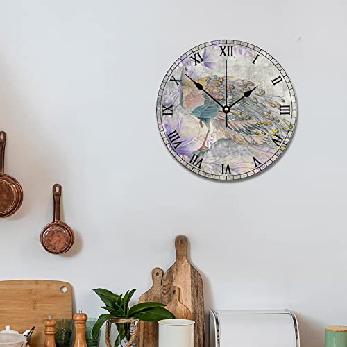 Horloge murale paon silencieuse pour sublimer un mur blanc vide