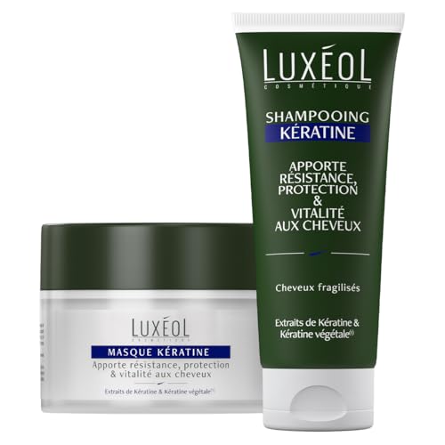 LUXEOL - Protocole Kératine (Shampoing + Masque) - Apporte Résistance,