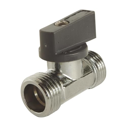 SOMATHERM FOR YOU, Robinet d'arrêt chromé droit 1/4 tour double mâle 15/21 en laiton, finition esthétique, système d'ouverture rapide, compatible avec vis...