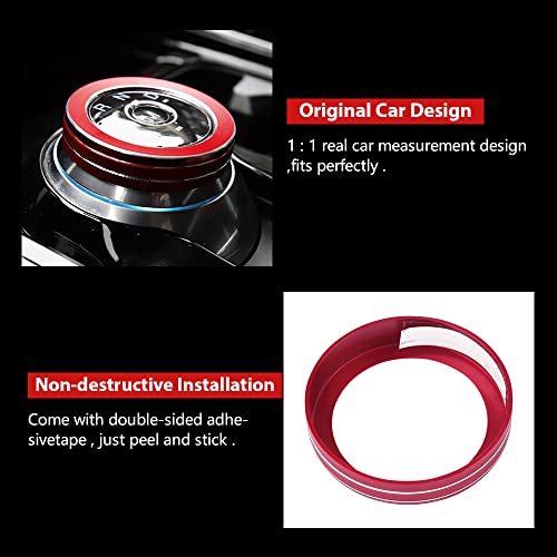 Pifoog Red Car Accessories For Ford Explorer 2020 2021 2022 2023 Gear Shift Knob Cover Prnd Button Covers Interior Decals Fit Explorer Xlt St Limited Platinum 1Pc #TOP3
