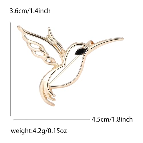 Image of Fashionable Rhinestone Hollow Hummingbird Brooch for Women Animal Pin Dress Suit Pin Accessories Party Banquet Gift