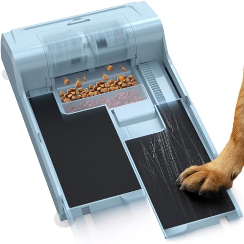 WOWOOF PET Dog Nail File Toy with 2 Dog Treat Puzzle, Interactive Dog Enrichment Toys for IQ Training, Dog Scratch Pad for Nails, Slow Feeder and 2 Level in 1 Dog Puzzle,Double Non-Slip Design(Blue)