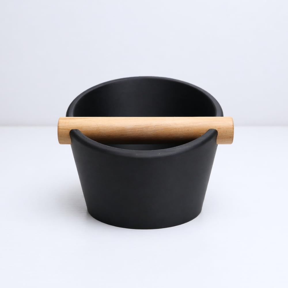 KNOCDIC Oval Coffee Knock Box, Knock Box Personalized, Unique Gift for Coffee Lovers (Matt Black, Small)