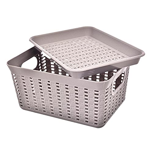 Cesta Shine Cinza 26x13cm