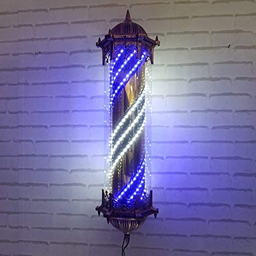 Lampe murale d'extérieur rétro pour salon de coiffure lumineuse rouge blanc bleu