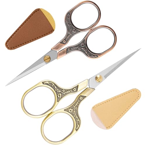 2 Pack Embroidery Scissors with Sheath