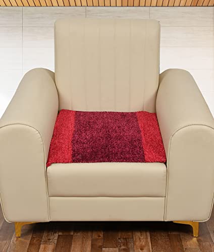 Yellow Weaves Feather Touch 1 Seater Sofa Chair Cover - Maroon (22 X 22 Inch)