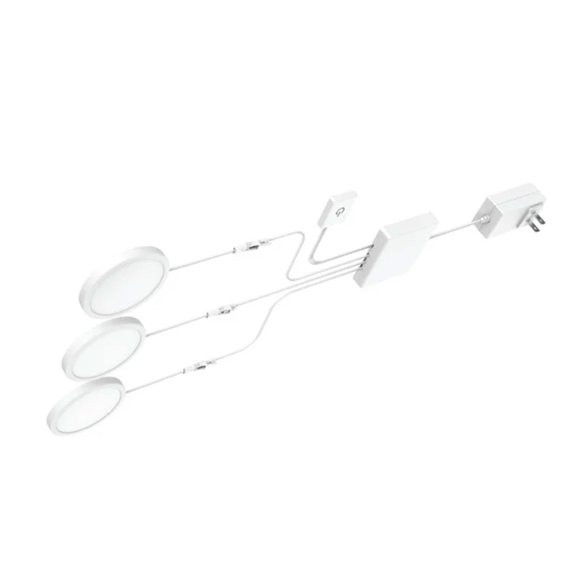 GE LED Plug In Slim Puck Light with Plastic Housing, Easy Tap Controller, and Ultra Slim Profile for Under Counter Fixtures, White