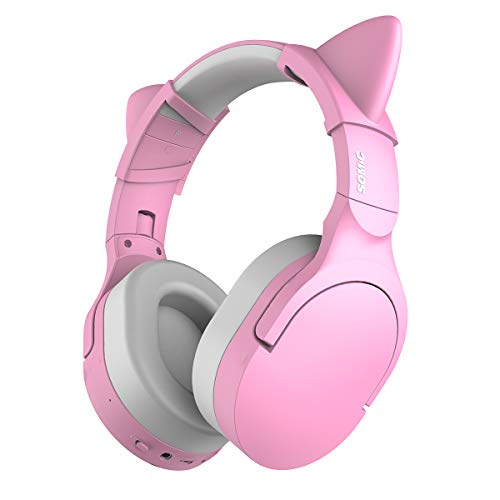 SOMIC SC2000 Pink Bluetooth Wireless Headphones Noise Canceling Gaming Headsets with HiFi Stereo
