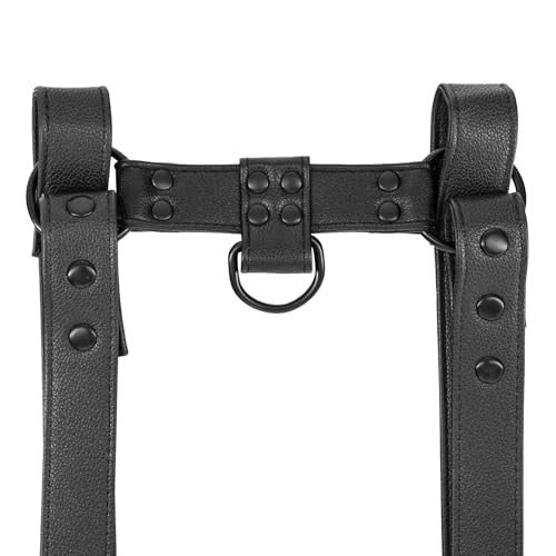 Image of Harness for Men Adjustable Body Chest Harness Belt Clubwear for Halloween Christmas (Black)