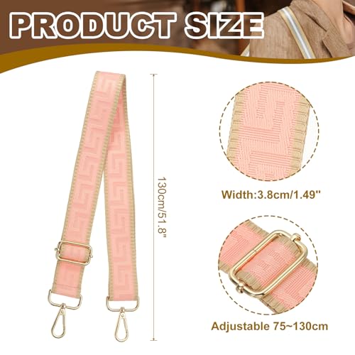 Image of PATIKIL Purse Strap, Adjustable Crossbody Bag Straps Wide Shoulder Strap Universal Replacement Shoulder Bag Belt for Women's Handbags Canvas Satchels Bag Backpack, Pink
