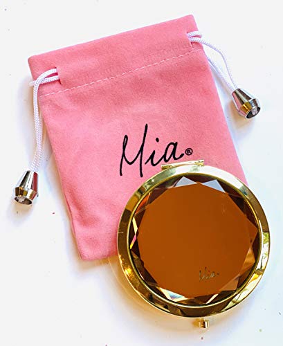Espejo compacto doble cara Mia Beauty redondo dorado miniatura 3