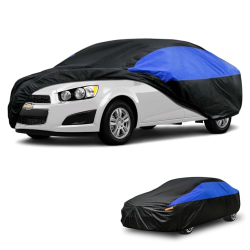 Image of GUNHYI Car Cover Custom Fit Chevy Sonic Waterproof All Weather, Lightweight Full Exterior Cover for Automobiles Outdoor Sun UV Rain Dust Snow Wind Protection.