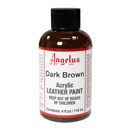 Angelus Acrylic Leather Paint Dark Brown | Flexible Recoloring Balm for Shoes Furniture Car Seats & More | Made in USA 4 fl oz