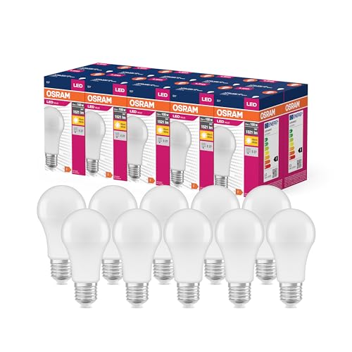 Osram LED Star Value Classic A100 LED Lampe für E27 Sockel, Birnenform, FR, 1521 Lumen, warmweiß (2700K), Ersatz für herkömmliche 100W Glühbirnen, nicht dimmbar, 10er-Pack