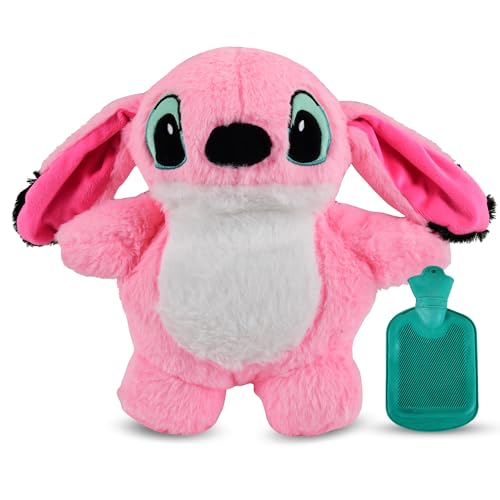 Image of Fun4you Cute Hot Water Bottle | Periods Cramps Relief Hot Waterbag | Soft Stuffed Plush Teddy Bear Hot Water Bag | Reusable, Comfort, Warm Bag for Back, Neck, & Abdominal Pain -30 CM (Pink)