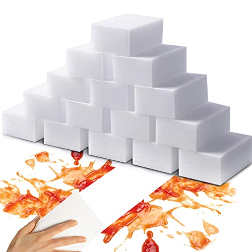 Melamine Sponges, YeahWhee100 Pack All-Purpose Magic Cleaning Sponge Eraser Foam, Household Cleaner Non-Scratch Scrub Sponge Pads for Kitchen, Dish, Sink, Bathtub, Wall, White Nano Sponges
