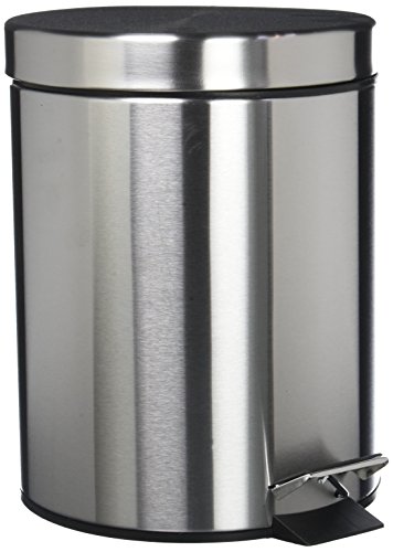 Mack - Cubo de Basura cilíndrico 5L- con Pedal y Tapa - Acero Inoxidable - Varios tamaños 5L