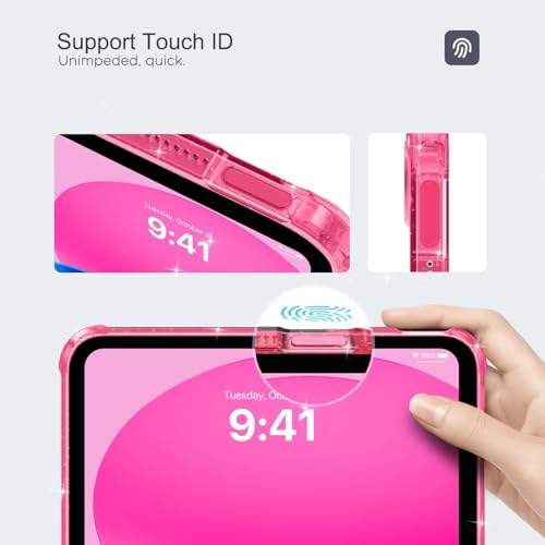 Image of MOCA Case for iPad 6th 5th Generation (iPad 9.7 inch, 2018 /2017), AIR 2 Impact Resistant, Slim, Lightweight Glitter Case (Pink, ipad 9.7 inch)