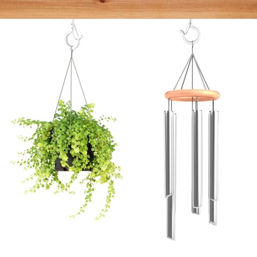 Image of FSAH 48 PCS Q-Hanger Hooks with Safety Buckle, Windproof Screw Hooks